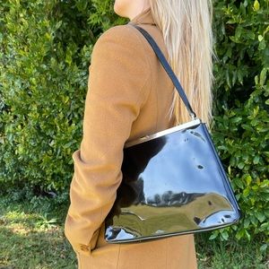 Y2K Furla Patent Leather Structured Purse Bag Vintage 1990’s